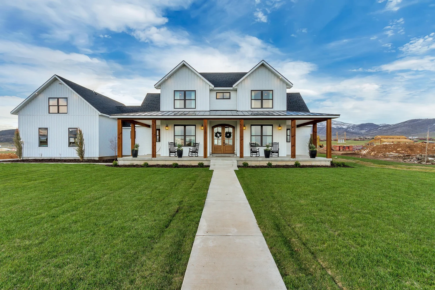 Luxury custom farmhouse-style home built by Outlook Builders in Utah
